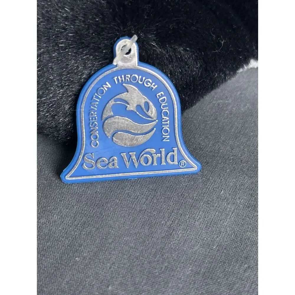 Vintage 1980s Sea World Parks Shamu Orca Killer Whale Souvenir Plush Tag Attach